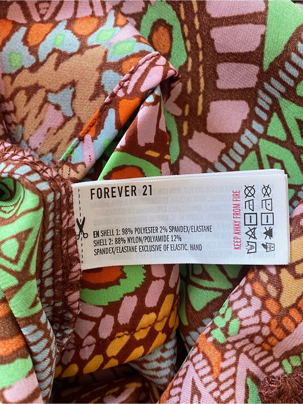 NEW Forever 21 Multi-Color Mosaic Boho Lace Trim Cami size small - Picture 7 of 8